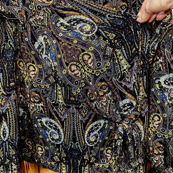 Rose & Olive Boho Chic Paisley Balloon Sleeve Blouse M Quiet Luxury Cottagecore - Picture 5 of 8